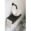 Ink Jazz XS toiletmeubel frame mat zwart plateau mat zwart waskom rechts polystone 20cm mat wit SW541204