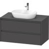 Duravit Ketho 2 wastafelonderbouwkast incl. consoleplaat met 2 laden 100x55x56.8cm met handgrepen antraciet grafiet mat SW772978