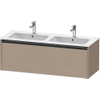 Duravit Ketho 2 wastafelonderbouwkast met 1 lade voor dubbele wastafel 128x48x44cm met greep antraciet Linnen mat SW773054