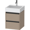Duravit Ketho 2 wastafelonderbouwkast - 2 laden - 48.4x46x54.9cm - grepen antraciet - Linnen mat SW773088