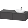 Duravit Ketho 2 wastafelonderbouwkast incl. consoleplaat met 2 laden voor waskom rechts 160x55x45.9cm met handgrepen antraciet grafiet mat SW772981