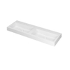 INK Momento wastafel - 140x45x9cm - 2 wasbakken - 2 kraangaten - polystone wit mat SW68660
