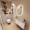 MONDIAZ TURE-DLUX 80cm toiletmeubel Rosee. EDEN wastafel Glace positie links. Met 1 kraangat. SW1103498