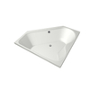 Xenz Cyprus hoekbad - 145x145cm - met overloop - zonder afvoer - Hoekopstelling links of rechts - Acryl Edelweiss mat SW103535