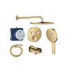 Grohe Grohtherm regendoucheset inbouw - hoofddouche rond - handdouche rond - gebogen wandarm - cool sunrise SW1235162