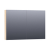 BRAUER Impress Deluxe spiegelkast - 100x70x15cm - interne en externe verlichting - 2 dubbelzijdige spiegeldeuren - Forest Wheat SW371703