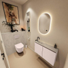 MONDIAZ TURE-DLUX 80cm toiletmeubel Rosee. EDEN wastafel Opalo positie links. Met 1 kraangat. SW1104491