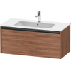 Duravit Ketho 2 wastafelonderbouwkast met 1 lade 101x48x44cm met greep antraciet noten mat SW773157