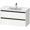 Duravit Ketho 2 wastafelonderbouwkast met 2 laden 98.4x45.5x54.9cm met grepen antraciet hoogglans wit SW772327