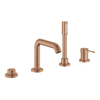 GROHE Essence New afbouwdeel voor 4-gats badrandcombinatie met omstel incl. baduitloop, handdouche en doucheslang 200cm brushed warm sunset SW98803