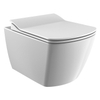 Creavit Design Hangend Toilet - 37x51.3cm - RVS Bidetsproeier - spoelrandloos - verborgen bevestiging - wit SW1152742