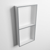 MONDIAZ EASY Nis - 59.5x29.5cm - geschikt voor in- of opbouw - 2 vakken - kleur Plata | Talc SW1017078