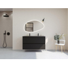 HR badmeubelen Infinity XXL 3D Badkamermeubelset - 120 cm - 1 keramische wasbak djazz mat zwart - 2 kraangaten - 2 lades - mat zwart SW863500
