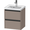 Duravit Ketho 2 wastafelonderbouwkast met 2 laden 48.4x37.5x54.9cm met grepen antraciet basalt mat SW771825
