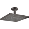 Hansgrohe Raindance E Square hoofddouche E300 1jet m. plafondbevestiging 15.8cm 30x30cm brushed black chroom SW297608