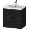 Duravit D-Neo wastafelonderkast 63.4x62.5x45.2cm 2 lades Eiken (zwart) Mat SW640814