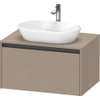 Duravit Ketho 2 wastafelonderbouwkast incl. consoleplaat met 1 lade 80x55x45.9cm met handgreep antraciet Linnen mat SW773041