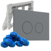 QeramiQ Push Bedieningsplaat met toiletblokjeshouder - voor Geberit UP320 inbouwreservoir - dualflush - ronde knoppen - kunststof - inclusief 12 toiletblokjes - licht grijs SW1335732
