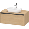 Duravit Ketho 2 wastafelonderbouwkast incl. consoleplaat met 1 lade 100x55x45.9cm met handgreep antraciet natuur eiken mat SW772062