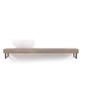 Looox Wood collection Solo wastafelblad - 120x46cm - Met handdoekhouder RVS geborsteld - Massief eiken Old grey SW73141