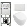 Villeroy & Boch Subway 2.0 compact DirectFlush Toiletset - Geberit reservoir - softclose - quickrelease - bedieningsplaat rechthoekige knoppen - wit SW791655