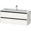 Duravit Ketho 2 wastafelonderbouwkast met 2 laden voor enkele wastafel 121x48x55cm met grepen antraciet hoogglans wit SW772936