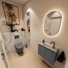 MONDIAZ TURE-DLUX 60cm toiletmeubel Dark Grey. EDEN wastafel Glace positie midden. Met 1 kraangat. SW1103269