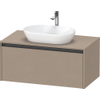 Duravit Ketho 2 wastafelonderbouwkast incl. consoleplaat met 1 lade 100x55x45.9cm met handgreep antraciet Linnen mat SW772107