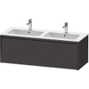 Duravit Ketho 2 wastafelonderbouwkast met 1 lade voor dubbele wastafel 128x48x44cm met greep antraciet grafiet supermat SW772087