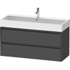 Duravit Ketho 2 wastafelonderbouwkast met 2 laden voor enkele wastafel 118.4x46x54.9cm met grepen antraciet grafiet mat SW773144