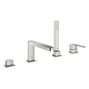 GROHE Plus afbouwdeel 4-gats badrandcombinatie m. omstel incl. baduitloop, handdouche en doucheslang 200cm supersteel SW523649