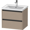 Duravit Ketho 2 wastafelonderbouwkast met 2 laden 63.4x45.5x54.9cm met grepen antraciet Linnen mat SW773071