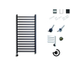 Sanicare Qubic Elektrische Design Radiator - 126.4 x 60 cm - 773 Watt - thermostaat chroom linksonder - mat zwart SW890939