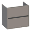 BRAUER Adore wastafelonderkast ondiep - 60x39x55cm - 2 softclose lades - greeploos - 1 sifon uitsparing - mat taupe SW1198453