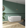 ZEZA Blend half vrijstaand bad - ribbel - 170x80x58cm - met afvoer - acryl - mat wit SW962843