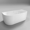 FugaFlow Eccelente Anta half vrijstaand bad - ribbel - 170x80x58cm - met afvoer - acryl - mat wit SW1123236
