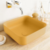 Mondiaz Binx Waskom - 36x36x13cm - vierkant - opbouw - Solid surface - Ocher/Ocher SW643519