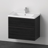 Duravit D-Neo meubelset m. wastafelonderbouwkast m. 2 laden m. softclose 80x20x48cm incl. wastafel zwart eiken mat SW642215