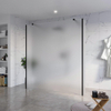 FugaFlow Eccelente Vetro Vrijstaande inloopdouche badkamer - 180x200cm - Glas mat - antikalk - 8mm veiligheidsglas - 2 zijwanden 40cm - met wandarmen en hoekprofielen - Zwart mat - SW1125796