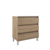 Adema Chaci PLUS Wastafelonderkast - 80x86x46cm - 3 lades - Geintegreerde greep - MFC - kaneel (hout) SW1212796