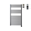 Sanicare electrische design radiator 111,8 x 60 cm. Gun metal met thermostaat zwart (linksonder) SW1000662