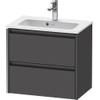 Duravit Ketho 2 wastafelonderbouwkast met 2 laden 61x39x54.9cm met grepen antraciet grafiet mat SW772998