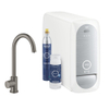 GROHE Blue Home Keukenkraan - C-uitloop - 1-gats - filterfunctie - plat licht en bruisend water - hard graphite geborsteld SW354769