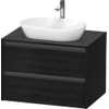 Duravit Ketho 2 wastafelonderbouwkast incl. consoleplaat met 2 laden 80x55x56.8cm met handgrepen antraciet eiken zwart mat SW771915