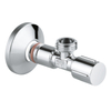 GROHE hoekstopkraan buitendraad met teflon dichtingsring 1/2 x1/2 met metalen greep chroom SW32006