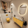 MONDIAZ TURE-DLUX 100cm toiletmeubel Ocher. EDEN wastafel Ostra positie rechts. Met 1 kraangat. SW1104940