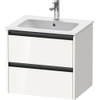 Duravit Ketho 2 wastafelonderbouwkast met 2 laden 61x48x55cm met grepen antraciet hoogglans wit SW772083