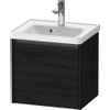 Duravit Ketho 2 wastafelonderbouwkast met 1 lade 48.4x37.5x44cm met greep antraciet eiken zwart mat SW771924