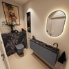 MONDIAZ TURE-DLUX 120cm toiletmeubel Dark Grey. EDEN wastafel Lava positie rechts. Met 1 kraangat. SW1103768