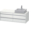 Duravit Ketho Wastafelonderkast 140x55.1x49.6cm Standaard greep met softclose spaanplaat wit Mat 0300739